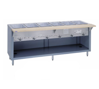 Duke G-6-CBPG-NG 88" W Natural Gas Stainless Steek 6 Pan Enclosed Base Painted Thurmaduke Steamtable Unit - 15000 BTU