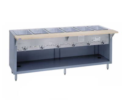 Duke G-6-CBPG-NG 88" W Natural Gas Stainless Steek 6 Pan Enclosed Base Painted Thurmaduke Steamtable Unit - 15000 BTU