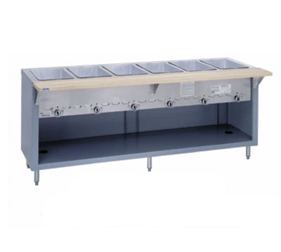 Duke G-6-CBPG-NG 88" W Natural Gas Stainless Steek 6 Pan Enclosed Base Painted Thurmaduke Steamtable Unit - 15000 BTU