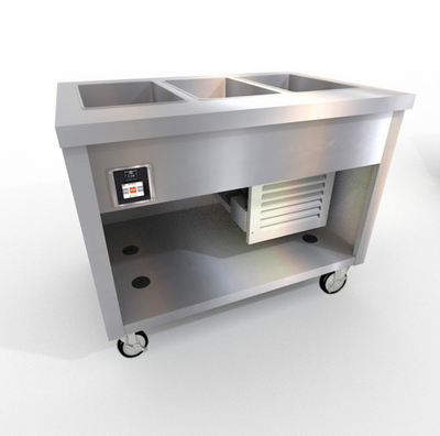 Duke TFCP-46PG-N7 46" W Stainless Steel Refrigerated Painted Base Thurmaduke Flush Mount Cold Pan Unit - 120 Volts