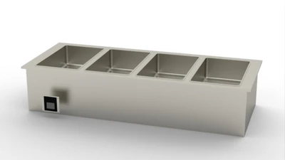 Duke WWG4-SB 4 Full Size Pans Stainless Steel Electric Insulated Waterless Hot Food Well Drop-In Unit - 240 Volts
