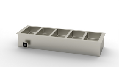 Duke WWG5-SB 5 Full Size Pans Stainless Steel Electric Insulated Waterless Hot Food Well Drop-In Unit - 240 Volts
