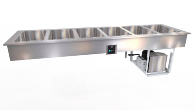 Duke FCP6-SB 88.81" W x 24" H Stainless Steel Straight Drop-In Flush Mount Cold Pan Unit - 120 Volts