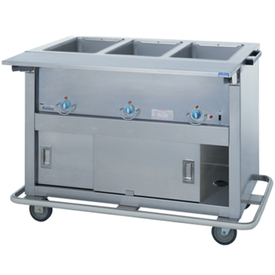 Duke EP-5-CBSS 74" W Stainless Steel 5 Pan Mobile Enclosed Shelf Base Thurmaduke Steamtable