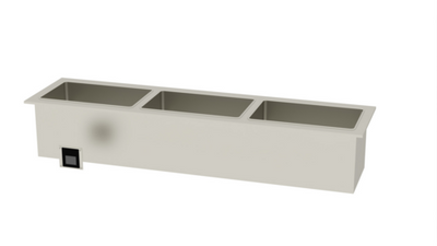Duke WWG3-SL 3-Pan Stainless Steel Electric Insulated Slimline Waterless Hot Food Well Drop-In Unit