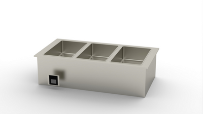 Duke WWG3-SB 3 Full Size Pans Stainless Steel Electric Insulated Waterless Hot Food Well Drop-In Unit - 240 Volts