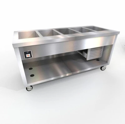 Duke TFCP-74PG-N7 74" W Stainless Steel Refrigerated Painted Base Thurmaduke Flush Mount Cold Pan Unit - 120 Volts
