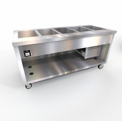 Duke TFCP-74PG-N7 74" W Stainless Steel Refrigerated Painted Base Thurmaduke Flush Mount Cold Pan Unit - 120 Volts