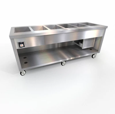 Duke TFCP-88PG-N7 88" W Stainless Steel Refrigerated Painted Base Thurmaduke Flush Mount Cold Pan Unit - 120 Volts