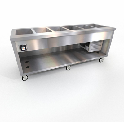 Duke TFCP-88PG-N7 88" W Stainless Steel Refrigerated Painted Base Thurmaduke Flush Mount Cold Pan Unit - 120 Volts