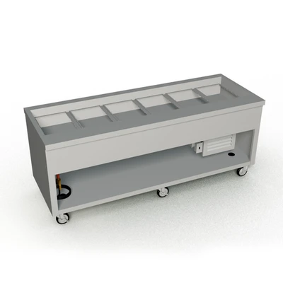 Duke TCM-88PG-N7 88" W Stainless Steel Refrigerated Painted Base Thurmaduke Cold Food Unit - 120 Volts