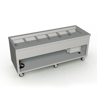 Duke TCM-88PG-N7 88" W Stainless Steel Refrigerated Painted Base Thurmaduke Cold Food Unit - 120 Volts