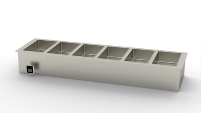Duke WWG6 6-Pan Stainless Steel Electric Insulated Waterless Hot Food Well Drop-In Unit