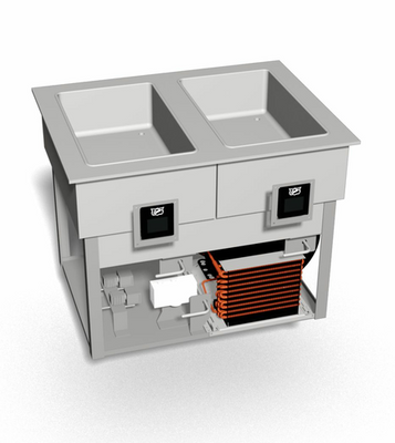 Duke HCF-2 2-Pan Stainless Steel Dual Temperature Hot or Cold or Freeze Drop-In Food Well Unit