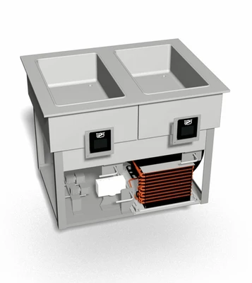 Duke HCF-2 2-Pan Stainless Steel Dual Temperature Hot or Cold or Freeze Drop-In Food Well Unit