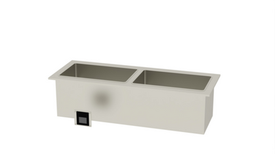 Duke WWG2-SL 2-Pan Stainless Steel Electric Insulated Slimline Waterless Hot Food Well Drop-In Unit