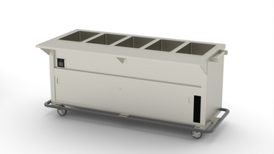 Duke EW-5-CBPG 74" W Stainless Steel 5 Pan Stationary Open Storage Base Thurmaduke Ganged Waterless Well Unit