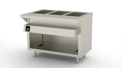Duke EW-4-DLPG 60" W Stainless Steel 4 Pan Stationary Open Storage Base Thurmaduke Deluxe Ganged Waterless Well Unit