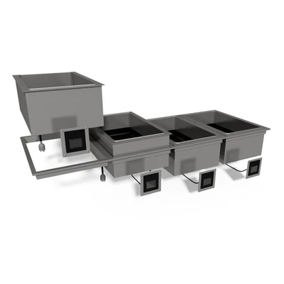Duke WW-4 4-Pan Stainless Steel Electric Insulated Waterless Hot Food Well Drop-In Unit