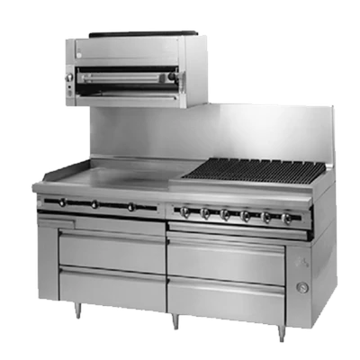Jade JMRH-12GT-LP 12" W Liquid Propane 6" Plate Shelf Titan Heavy Duty Range - 30,000 BTU