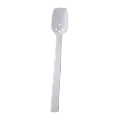 Thunder Group PLBS110WH 0.75 Oz. White Polycarbonate Perforated 10" Buffet Spoon