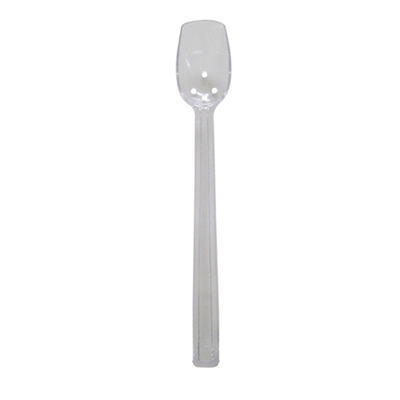 Thunder Group PLBS110CL 0.75 Oz. Clear Polycarbonate Perforated 10&quot; Buffet Spoon