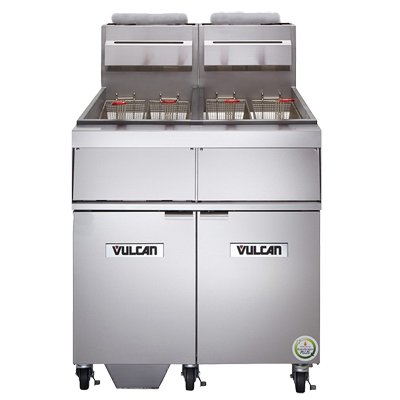 Vulcan 2GR45MF-LP 45 Lbs. Stainless Steel Liquid Propane Millivolt Fryer - 240,000 BTU