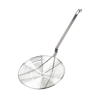 Thunder Group SLSKS009 9" Dia. x 22" L Nickel Plated Spiral Wire Round Skimmer