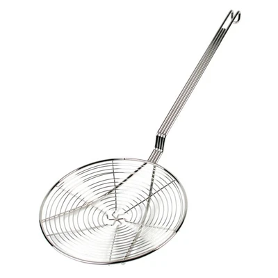 Thunder Group SLSKS009 9" Dia. x 22" L Nickel Plated Spiral Wire Round Skimmer
