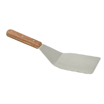 Thunder Group SLTWHT003 3" x 5" Stainless Steel Blade Wood Handle Solid Hamburger Turner