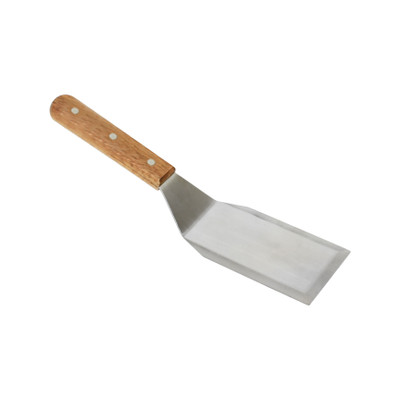 Thunder Group SLTWHT003 3" x 5" Stainless Steel Blade Wood Handle Solid Hamburger Turner