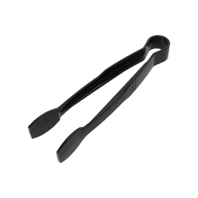 Thunder Group PLFTG009BK 9" Black Polycarbonate Flat Grip Serving Tongs