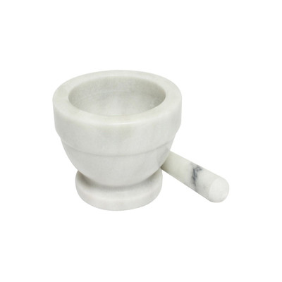 Thunder Group MRGR001 4" Dia. Marble Bowl Style Mortar and Pestle