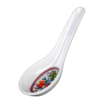 Thunder Group 7002TP 0.5 Oz. Peacock Melamine Chinese Spoon