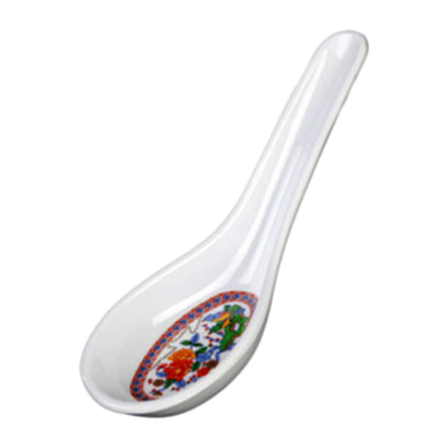 Thunder Group 7002TP 0.5 Oz. Peacock Melamine Chinese Spoon