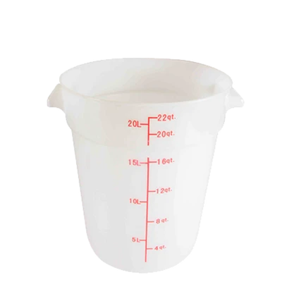 Thunder Group PLRFT322PP 22 Qt. White Polypropylene Round Food Storage Container