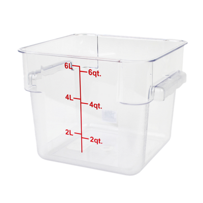 Thunder Group PLSFT006PC 6 Qt. Clear Polycarbonate Square Food Storage Container