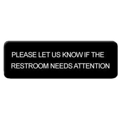 Thunder Group PLIS9334BK 9" x 3" White Information Symbol Sign