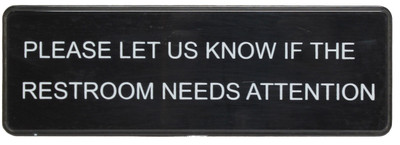 Thunder Group PLIS9334BK 9" x 3" White Information Symbol Sign