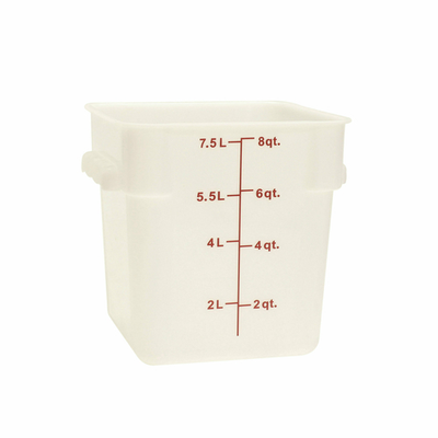 Thunder Group PLSFT008PP 8 Qt. White Polypropylene Square Food Storage Container