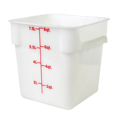 Thunder Group PLSFT008PP 8 Qt. White Polypropylene Square Food Storage Container