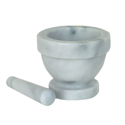 Thunder Group MRGR003 3" Dia. Marble Bowl Style Mortar and Pestle