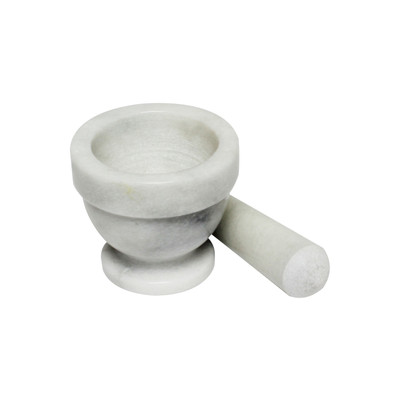 Thunder Group MRGR003 3" Dia. Marble Bowl Style Mortar and Pestle