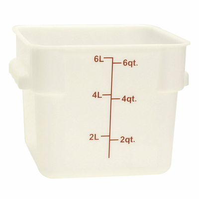 Thunder Group PLSFT006PP 6 Qt. White Polypropylene Square Food Storage Container