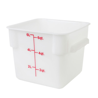 Thunder Group PLSFT006PP 6 Qt. White Polypropylene Square Food Storage Container