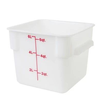 Thunder Group PLSFT006PP 6 Qt. White Polypropylene Square Food Storage Container