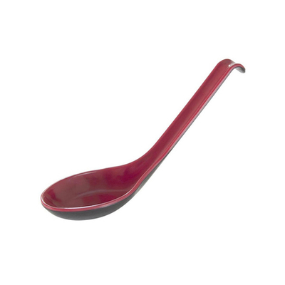 Thunder Group 7200JBR 0.63 Oz. Red and Black Melamine Soba and Rice Spoon