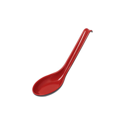 Thunder Group 7200JBR 0.63 Oz. Red and Black Melamine Soba and Rice Spoon