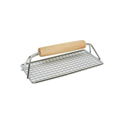Thunder Group SSLBP0804W 8" Steel Wood Handle Bacon Press