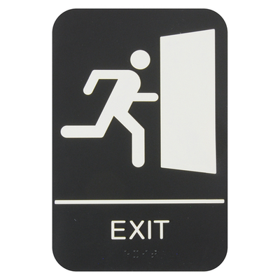 Thunder Group PLIS6956BK 6" W x 9" H "Exit" Information Symbol Sign